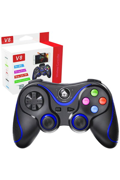 Techsuit Controller fara Fir, 400mAh, BT 4.0 - (V8) - Albastru