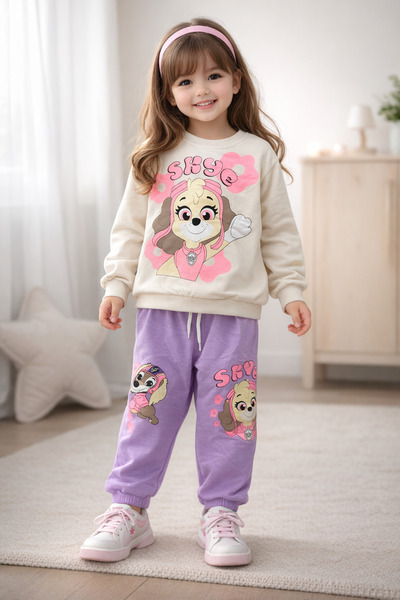 ÖZNUR Skye Baskılı Kız Çocuk Eşofman Takımı