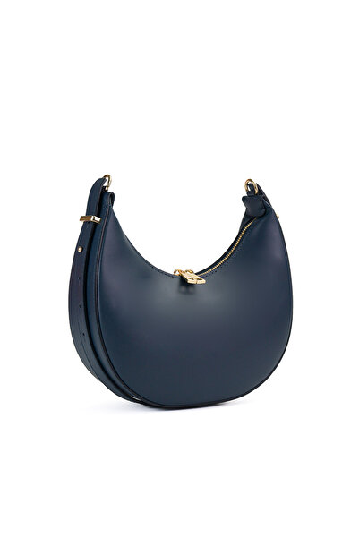 Posete Fagaras Louna Leather Purse - Navy Blue, Casual Bag Made of Genuine Le...