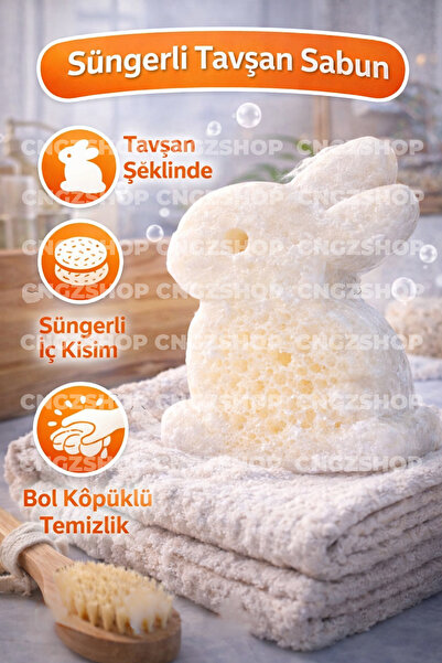 CNGZSHOP Sponge Rabbit Soap |   Natural Looking Bath Soap with Foam Bowl