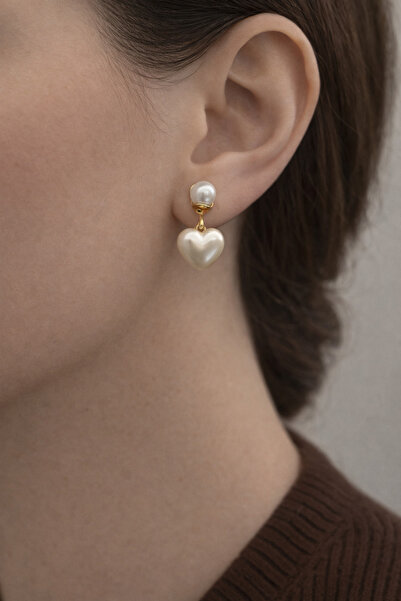 Girift Vintage Zemn Heart Pearl Earrings