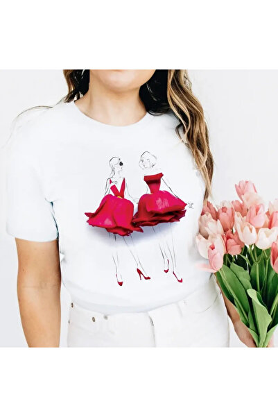 Kartier Tricou Dama Alb Floral Couture