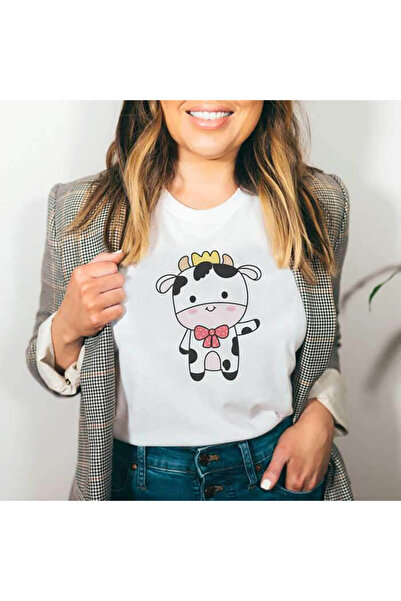 Kartier Tricou Dama Alb Hello Cow