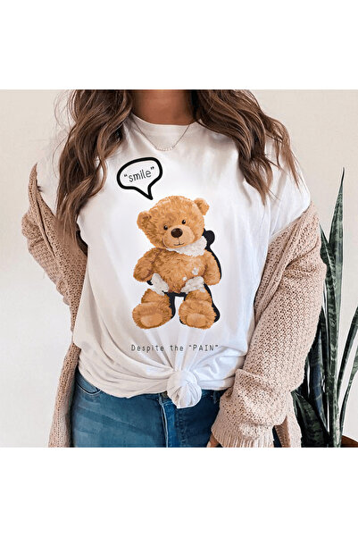 Kartier Tricou Dama Alb Smile Despite The Pain