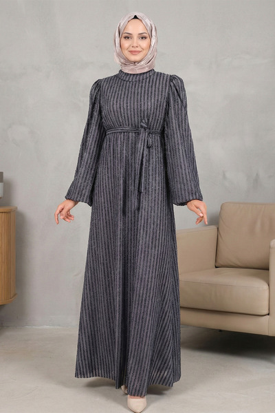 Kirazgym Women's Elastic Sleeves, Glittery Stripes, Belted, Special Occasion ...