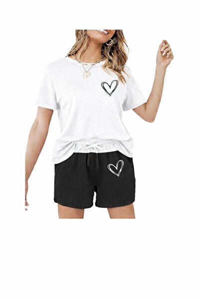 zeag ΓΥΝΑΙΚΕΙΟ ΣΕΤ ΣΟΡΤΣ ΚΑΙ ΜΠΛΟΥΖΑΚΙ ΜΕ ΣΤΑΜΠΑ ΚΑΡΔΙΑΣ