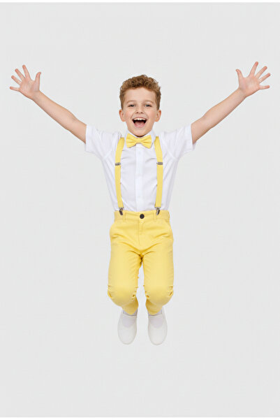 NACAR STORE Boy's Pants, Short-Sleeved Shirt and Bow Tie Suspender Set 23 Apr...