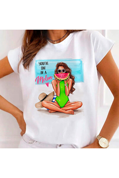 Kartier Tricou Dama Alb One in a melon