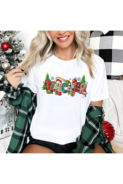 Kartier Tricou Dama Alb Merry Teacher Christmas