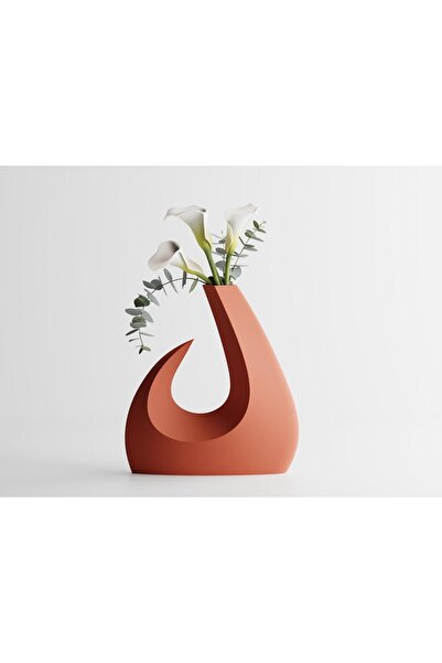 Sani Vase "LUNARA" 220 x 85 x H238 mm - Terracotta red