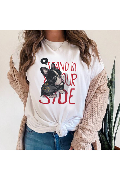 Kartier Tricou Dama Alb Smile Stand By Youe Side