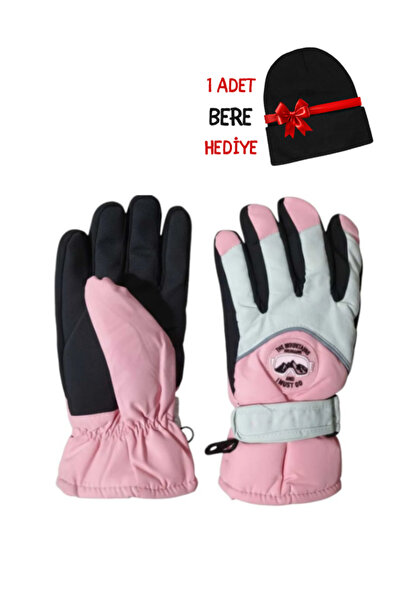 POKUT Kadın Su Geçirmez, Reflektörlü Kar Kayak Eldiveni + 1 Adet Unisex Siyah...