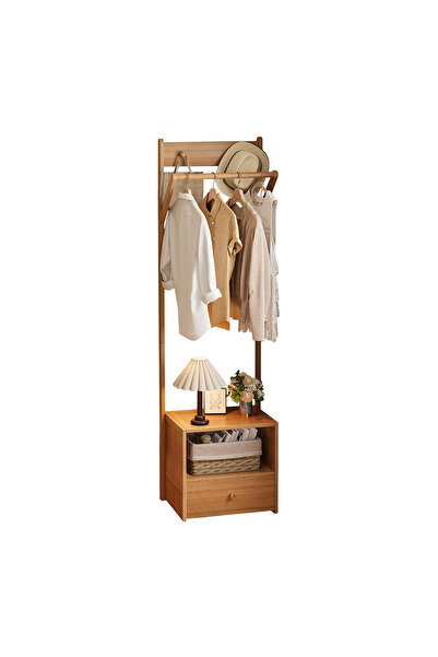 EqiEch Wooden Coat Rack with Storage Shelf and Drawer, Freestanding Entryway ...
