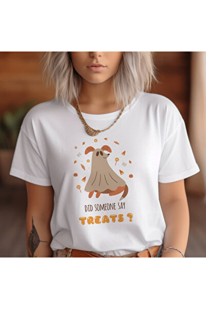 Kartier Tricou Dama Did Someone Say Treats, Alb,