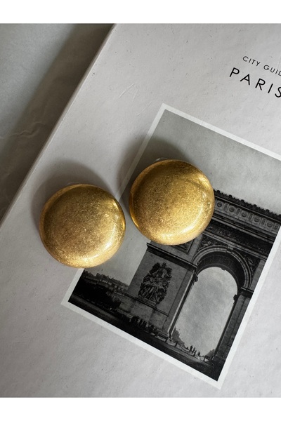 shop أقراط بتصميم دائري غير لامع عتيق الطراز مقاس 5 سم