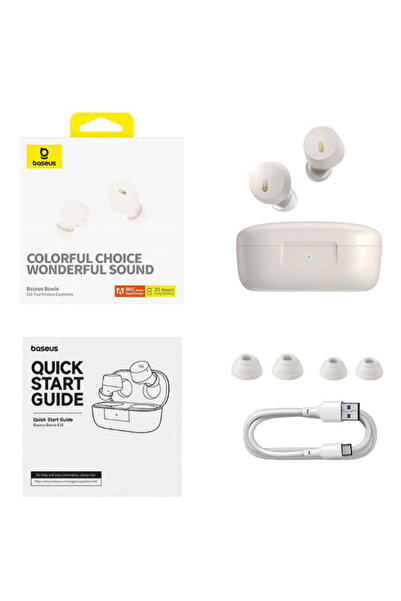 Baseus Bowie E18, 25 hours, Bluetooth 5.3, White