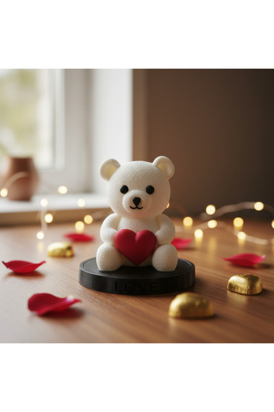3DLİNE Sevgililer Günü Hediyesi Kalpli Ayıcık Biblo-Aşk Temalı "LOVE" Yazılı ...