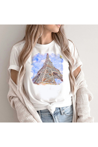 Kartier Tricou Dama Alb Eiffel Tower