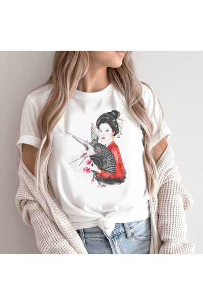 Kartier Tricou Dama Alb Geisha
