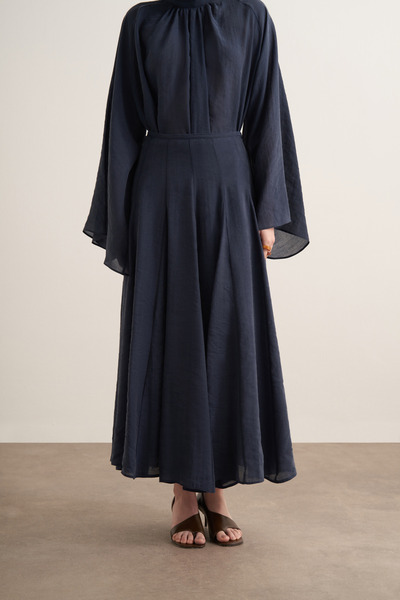 Moca Tyra Kup Stitched Skirt Navy Blue
