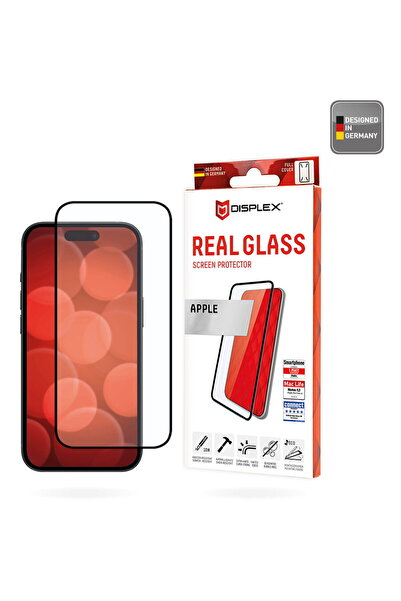 Displex Screen Protector for iPhone 16 Plus - Real Glass Full Cover - Black