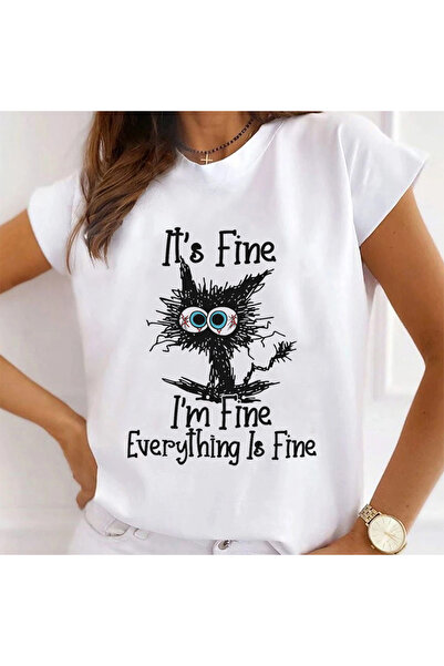 Kartier Tricou Dama Alb Everything Is Fine