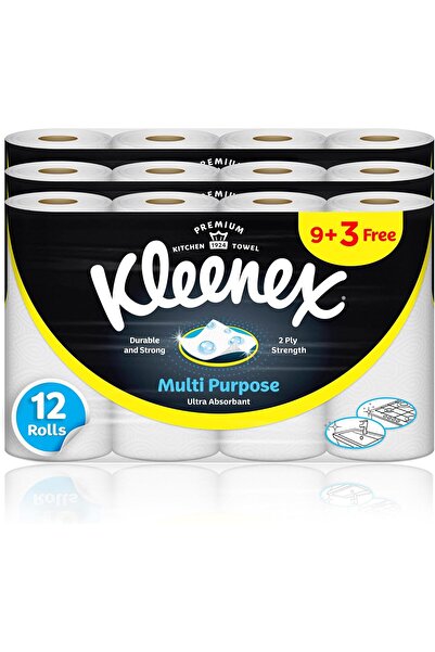 Kleenex Multi-Purpose Kitchen Tissue Paper Towel, 2 PLY, 12 Rolls x 90 Sheets...