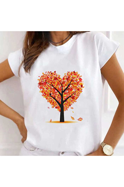 Kartier Tricou Dama Alb Autumn Tree