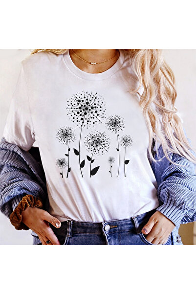 Kartier Tricou Dama Alb Abstract Flower