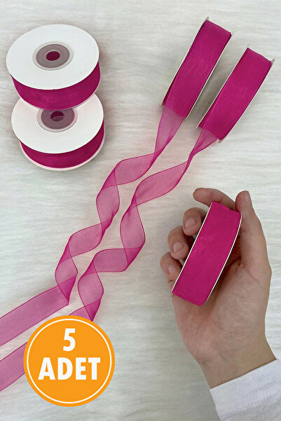 ZEYMERADE 5 komada organze Til traka vino crvena 2 cm 22 metra, paket, zaruke...
