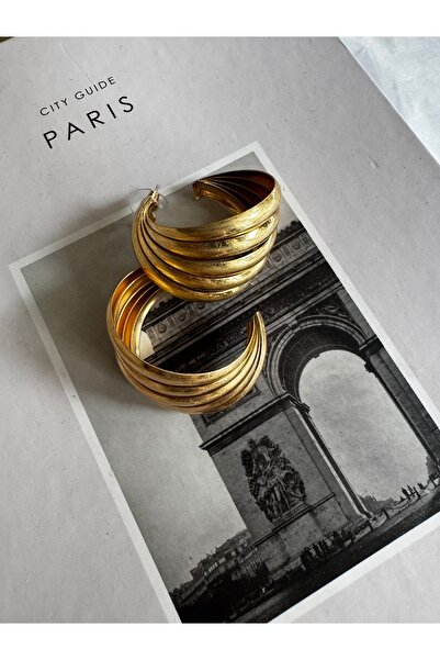 shop أقراط دائرية ذات مظهر عتيق غير لامع مكونة من 5 قطع 4 سم