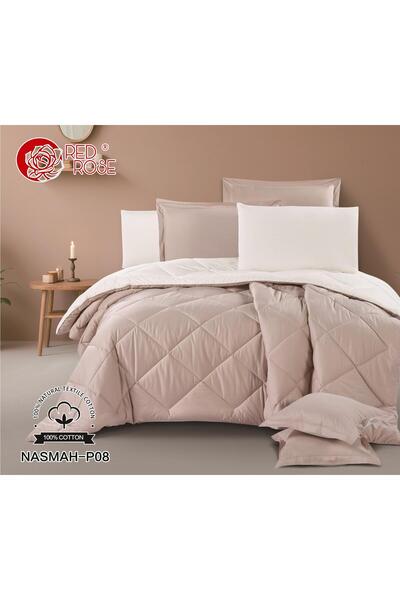 Red Rose Hotel-style bedspread - 100% cotton - Plain (5 pieces) - Single and ...