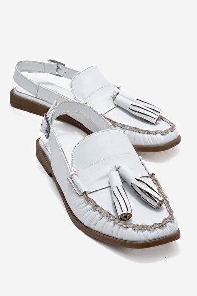 Zeynep Sıradağlı Chris Women's Genuine Leather Sandals White