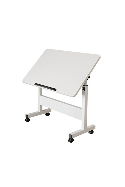 EqiEch مكتب متحرك قائم، مكتب كمبيوتر قابل لتعديل الارتفاع مزود بعجلات، سطح طا...