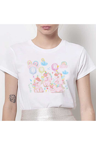 Kartier Tricou Dama Alb Unicorn World