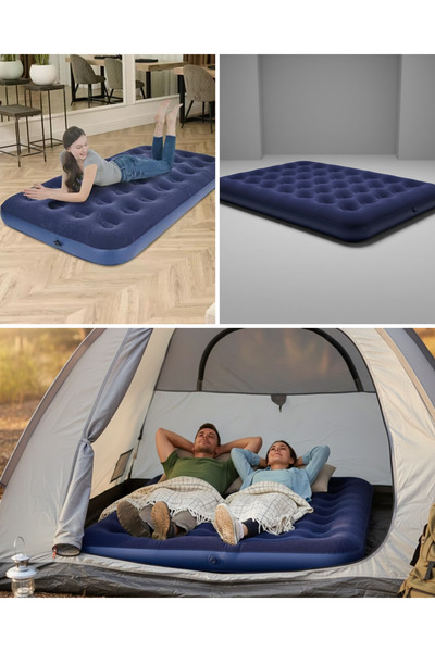 CT STONES Saltea gonflabilă multifuncțională dublă cu supapă de umflare rapidă