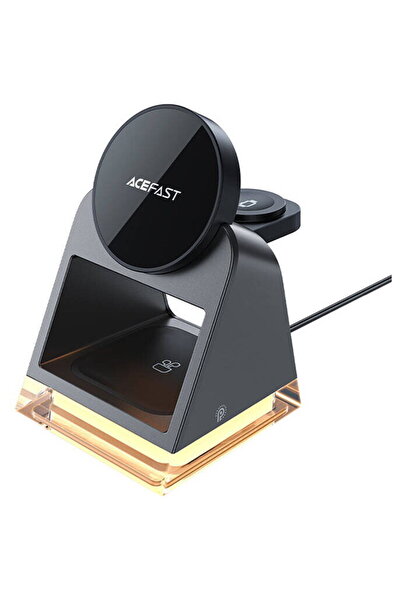 Acefast Statie de incarcare wireless 3 in 1 E17, compatibila MagSafe, 15W, negru