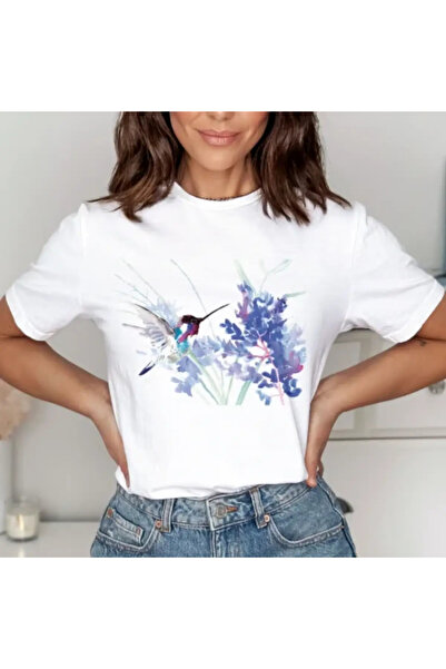 Kartier Tricou Dama Alb Colibri Blossom