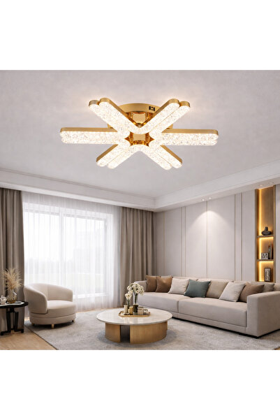 proled LED Chandelier with Remote Control 100W ACR-8092 Gold