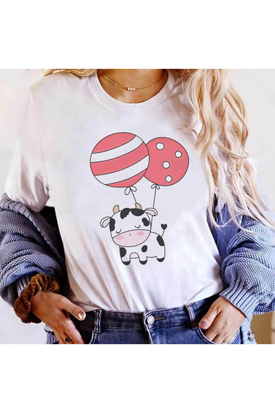 Kartier Tricou Dama Alb Flying Cow