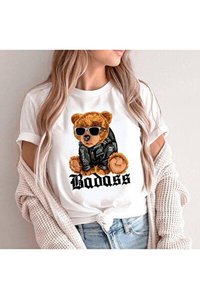 Kartier Tricou Dama Alb Teddy Bear Badass