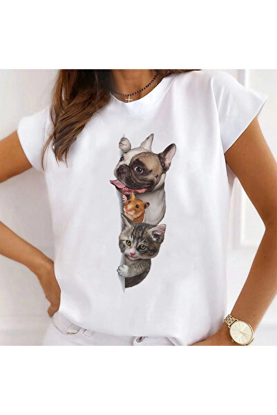 Kartier Tricou Dama Alb Cute family