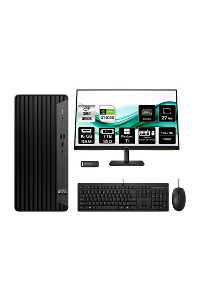 HP Pro Tower 400 G9 i7 14700 16GB 1TB SSD GT1030/4GB W11H Masaüstü Bilgisayar...