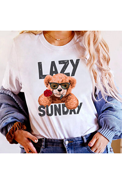 Kartier Women's White T-Shirt Lazy and sweet