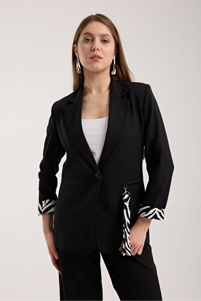 YML Cebi Fularlı Double Kumaş Ceket