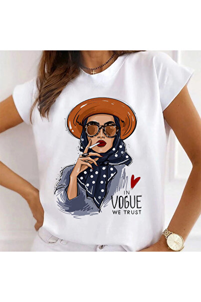 Kartier Tricou Dama Alb In Vogue We Trust