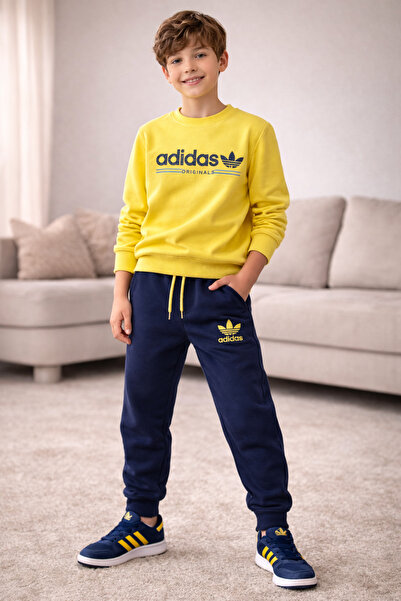 Uğur bebe Set de trening pentru băieți, cu 2 șuvițe, galben, cu buzunar infer...