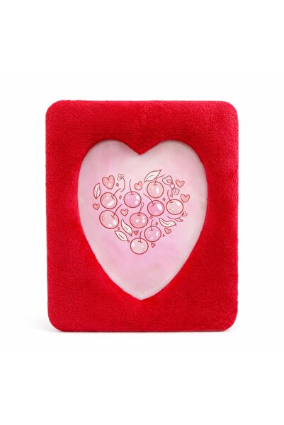 ela777 Pembe Peluş Kalpli Resim Çerçevesi 13cm X 18cm