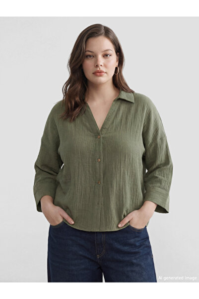 LC Waikiki Textured Oversize Women's Shirt