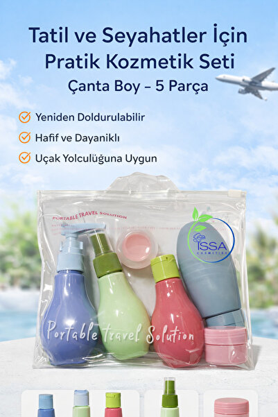İssaCosmetics Taşınabilir Çanta Boy Tatil ve Seyahatlere Özel Boş Kozmetik Ka...